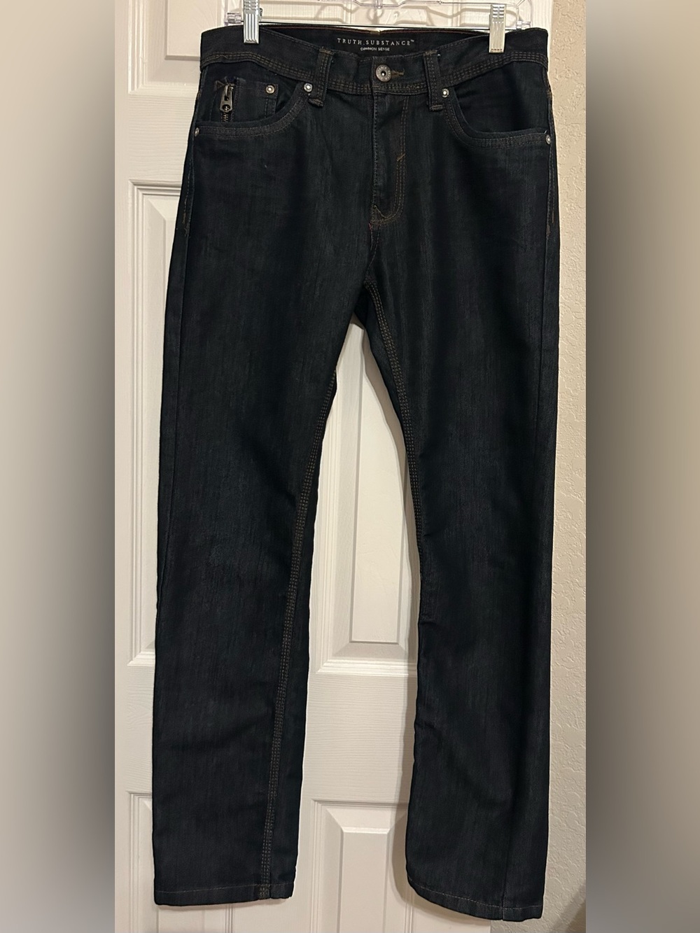 Men's Straight Jeans in Dark Blue Denim